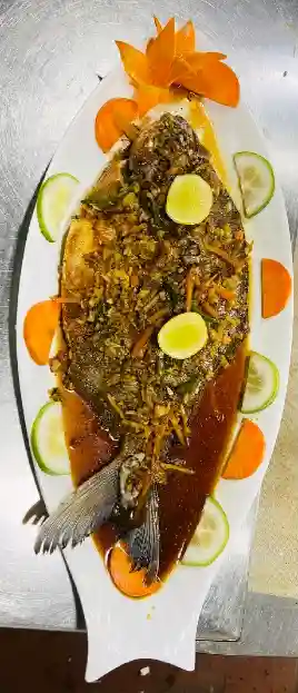 Fish Steam (Pomfret) Big With Rice